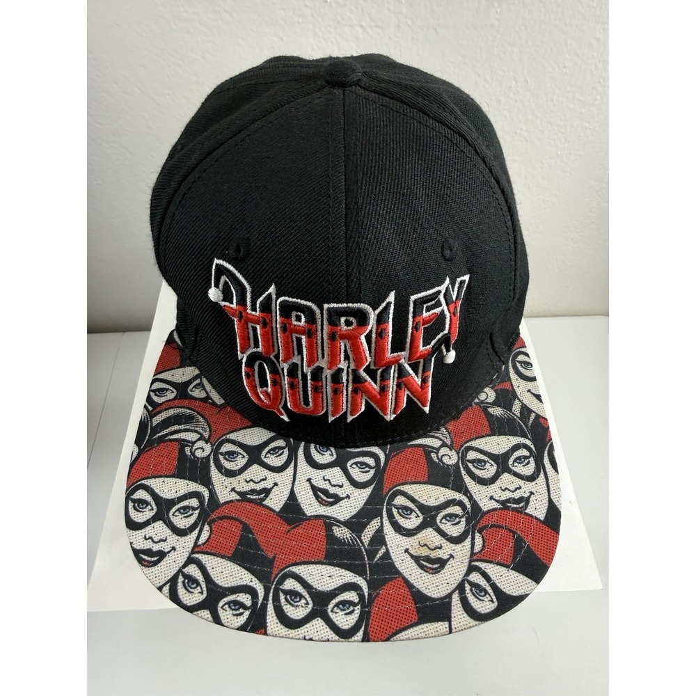 Harley Quinn Black Red Batman Villain DC Comics Mens Snapback Hat Ball Cap Sz OS
